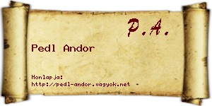Pedl Andor névjegykártya