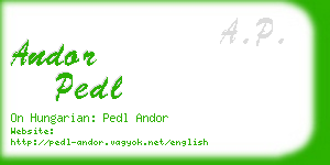 andor pedl business card